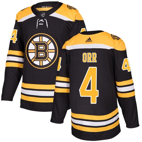 Adidas Boston Bruins #4 Bobby Orr Black Home Authentic Youth Stitched NHL Jersey
